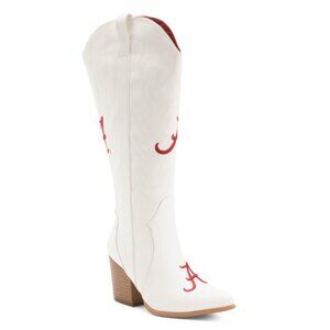 VACCARI BOOTS White Alabama Blair Tall Heeled Western Boots